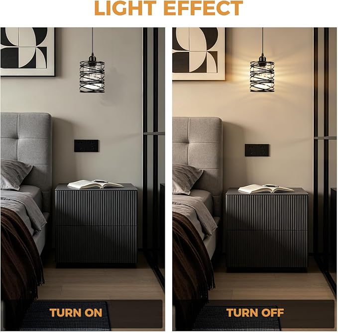 Pendant Lights 3 Pack Kitchen Lights with Bubble Seeded Glass Island Lights Black Hanging Light for Kitchen, Dining Room, Bathroom, Entryway, Restaurant