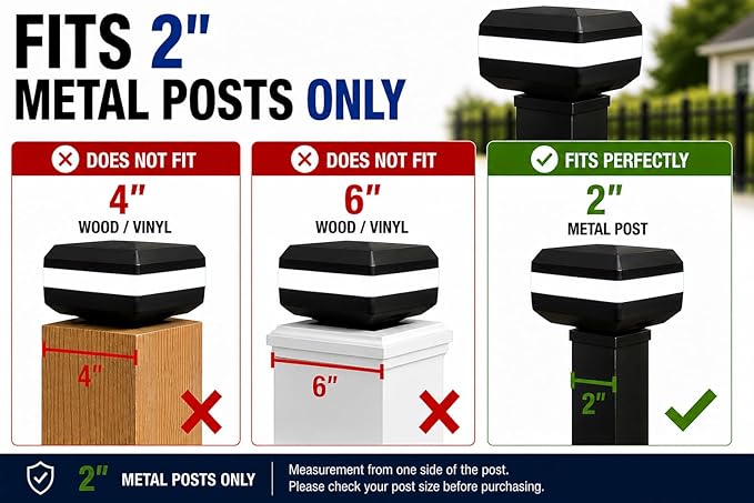 4 Pack Solar Post Cap Lights for 2x2 Inch Aluminum, Wrought Iron, and Garden/Pool Fences, Warm White, Cool White, and Selectable RGB Colors with Built-in Color-Changing Holiday/Party Mode