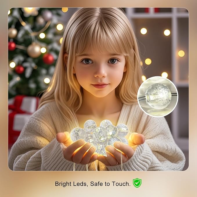 Ball Curtain Lights, Warm White Window Light 70 Balls Hanging Lights with Remote Fairy Led Twinkle String Light Home Bedroom Wall Ceiling Décor for Christmas, Wedding, Party, Birthday