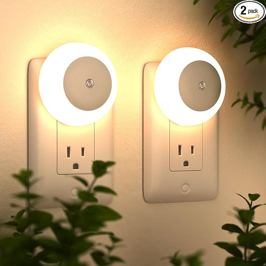 fesnne Night Light, Night Lights Plug into Wall, Dusk to Dawn Sensor Warm White Led Night Light 0.5W, 2 Pack Nightlight for Adults, Bedroom, Bathroom, Hallway, Kitchen
