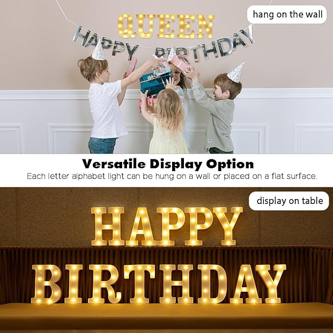 DyingSwan Small Led Marquee Letters, Light Up Letters, 8.58 Inch Led Letter Lights, Battery Powered Lighted Sign for Table, Party, Birthday, Christmas Decor (Letter Q)