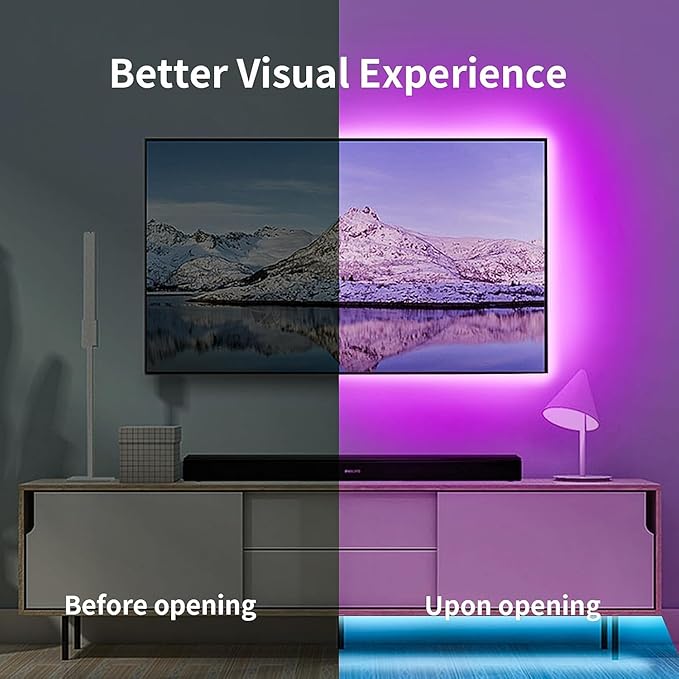 KSIPZE LED Lights for TV, 13.1ft TV led Backlight for 40-55Inch TVs RGB TV Backlight Behind Music Sync Bluetooth APP & Button Control TV LED Strip Lights USB Powered for Bedroom/Gaming