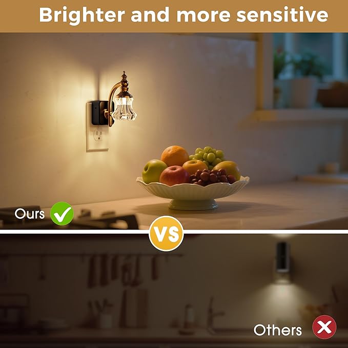 L LOHAS LED Night Lights Plug into Wall, 3000K Soft White LED, Flower Night Lights with Dusk to Dawn Sensor, 0-100lm Adjustable Brightness, for Hallway Bedroom Stairway