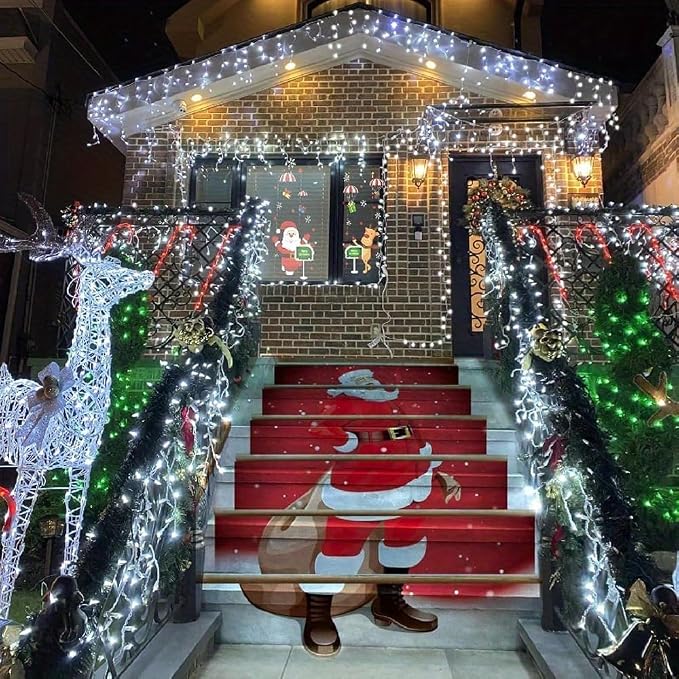 Lainin 3.5M/11ft 96 LED White Linkable Fairy Curtain String Light with 8 Modes Functional Controller for Indoor/Outdoor/Patio/Wedding/Valentines Day/Christmas Party Decor