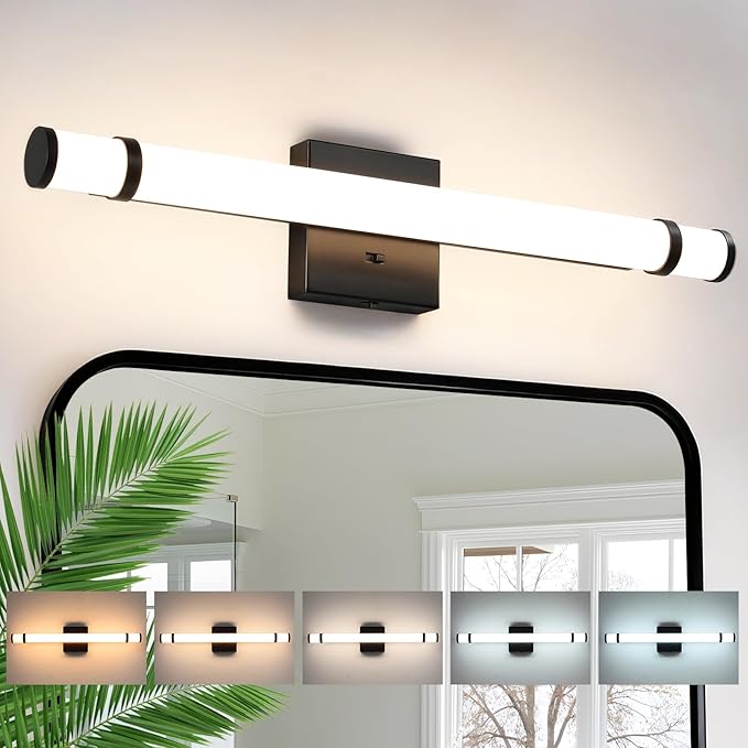 Black Bathroom Vanity Light Fixture 23 Inch 14W Dimmable 5CCT LED Vanity Lights for Bathroom Lighting Fixtures Over Mirror Bath Wall Sconce Bar