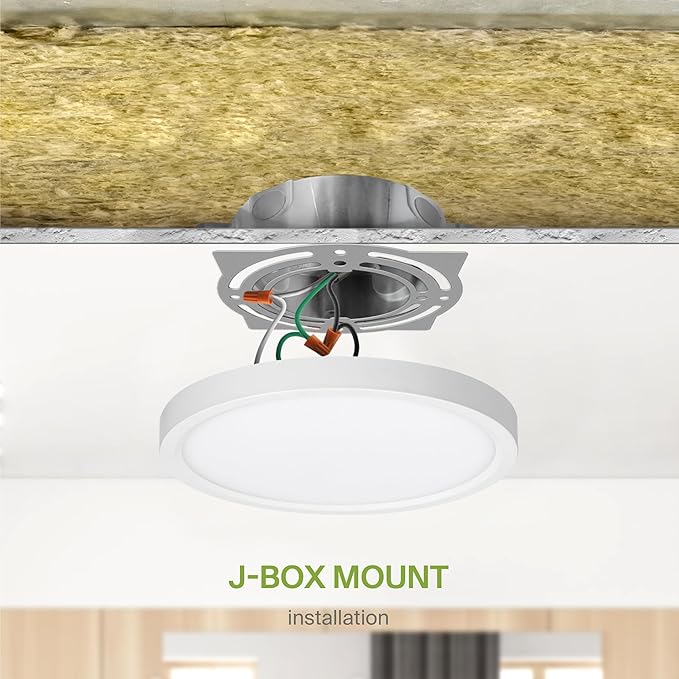 ASD LED 5" Round Flush Mount Ceiling Light Fixture, Low Profile Surface Lighting | 5CCT, Dimmable, Ultra-Thin, ETL Listed | 10W 700LM 2700-6000K 120V | Kitchen, Bedroom, Hallway Lamp | White, 12 Pack