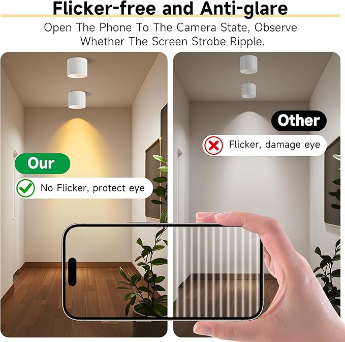 Flush Mount Dimmable Ceiling Light, Modern Close to Ceiling Light Fixtures for Hallway, Closet, LED 3000K White Cylinder Ceiling Light Spot Lights for Living Room Kitchen Entryway Foyer