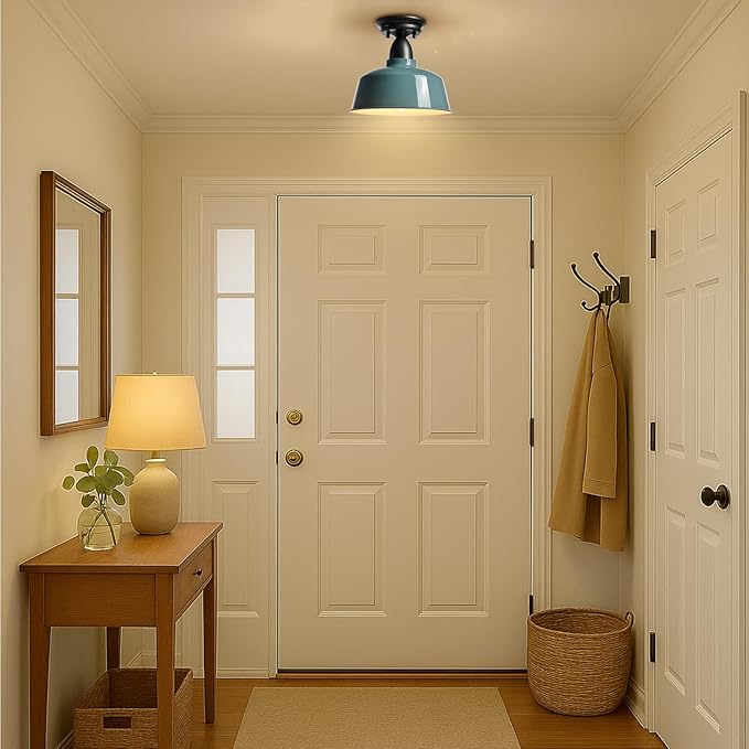 Blue Ceiling Light Fixture Macarons Indoor Ceiling Lights for Hallway Laundry Basement 10 in Barn Style Kitchen Light Fixtures Outdoor Ceiling Lights for Porch…
