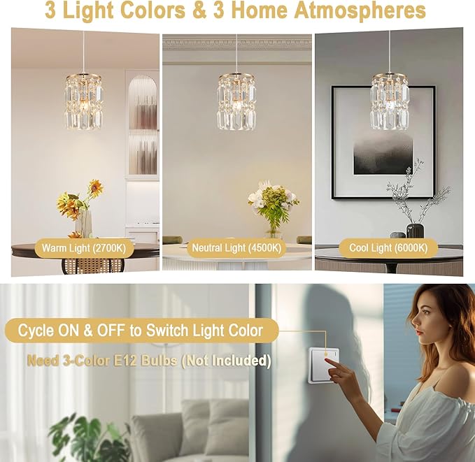 Rose Gold Pendant Lighting Modern Pendant Light, Mini Island Lights for Kitchen, Adjustable Pendant Lights for Kitchen Island Dinning Room Bedroom (2 Pack)