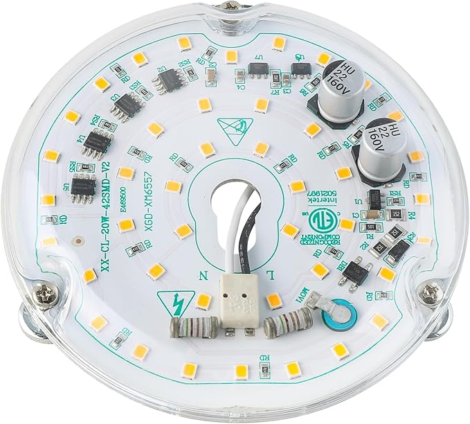 4'' 20W LED Ceiling Fan Light Retrofit Kit, Ceiling Light Replacement, LED Flush Mount Ceiling Light, Warm White 3000K 2400LM, 120V, ETL Listed CRI90 (Warm White 3000K)