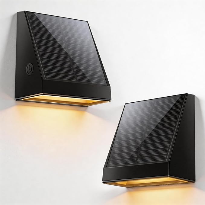 Solar Wall Light Outdoor, Radar Motion Sensor Lights Dawn Lighting Wall Sconce IP65 Waterproof Solar Lights Outdoor with 2 Modes 30H Runtime for Patio, Garden, Porch, Yard，Terrace Stairs -2 Pack
