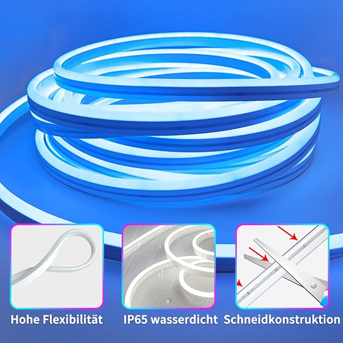 segrass 132FT Neon LED Rope Lights IP65 Waterproof LED Lights for Bedroom Flexible LED Light Strip with Remote/APP Control RGB Lighting Strip for Indoors Outdoors Bedroom Room Home Décor