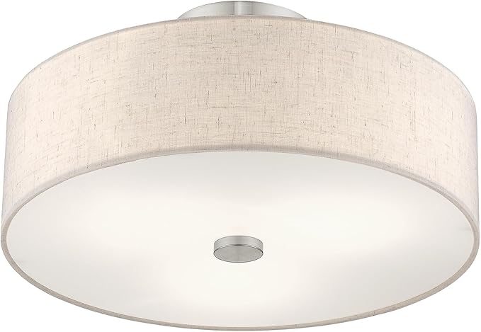 Livex Lighting 52135-91 Meridian 3 Light Brushed Nickel Ceiling Mount