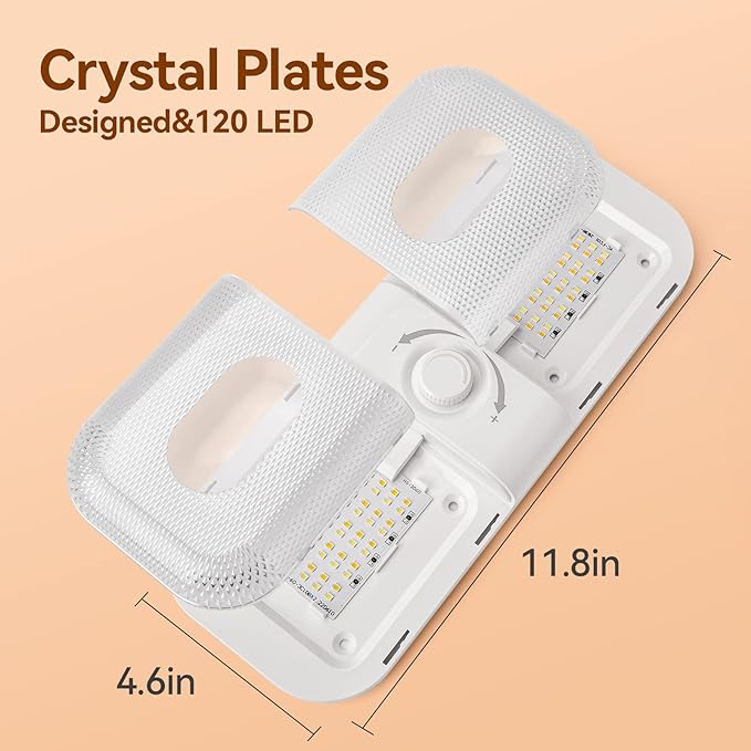 LILTSDRAE RV Lights Interior 1700LM，3 Color 12V Volt Led Light, Super Bright 120 LEDs Dome Light Fixture for RV Accessories/Camper/Car/Trailer/Boat(Crystal Finish/(Cold +Warm+Natural Light) 2PCS)