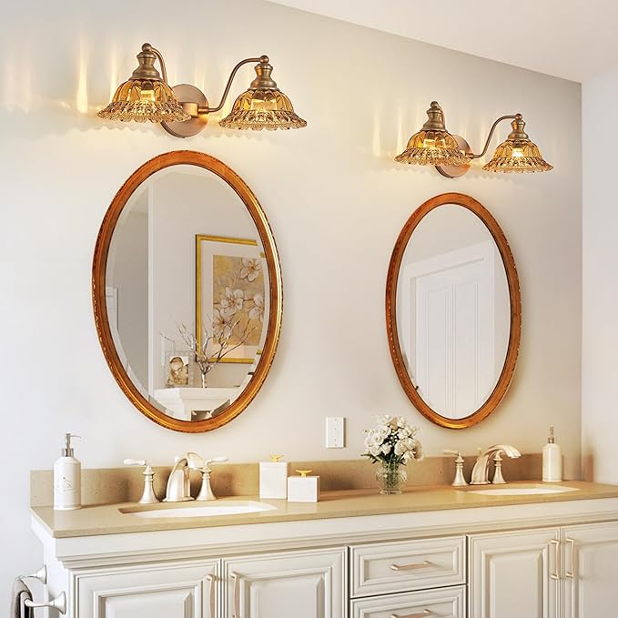 XIEDUN Tea 2 Light Vanity Light Bathroom Light Vanity Lights for Bathroom Vanity Light Fixtures