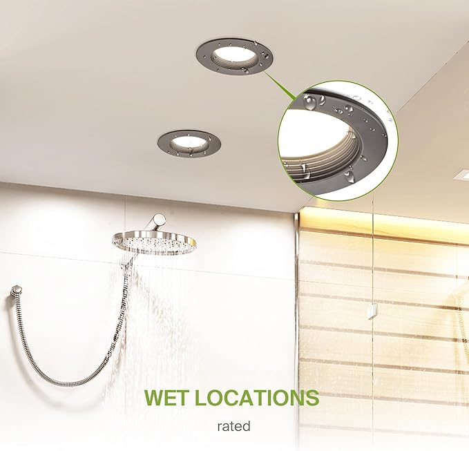 ASD 12 Pack Bronze Retrofit LED Recessed Lighting 6 Inch - 12W 2700K-5000K 1078LM Can Lights for Ceiling 6 Inch, Dimmable Bronze Recessed Lights, Baffle Trim Wet Rated Wafer Lights, ETL, Energy Star