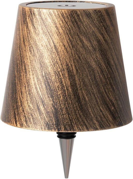 Wireless Bottle Lamp, Wine Bottle Lights with 3 Color Temperatures, Rechargeable Stepless Dimming LED Lights for Liquor, Wireless Lamp for Bedroom, Restaurant, Bar - Bronze