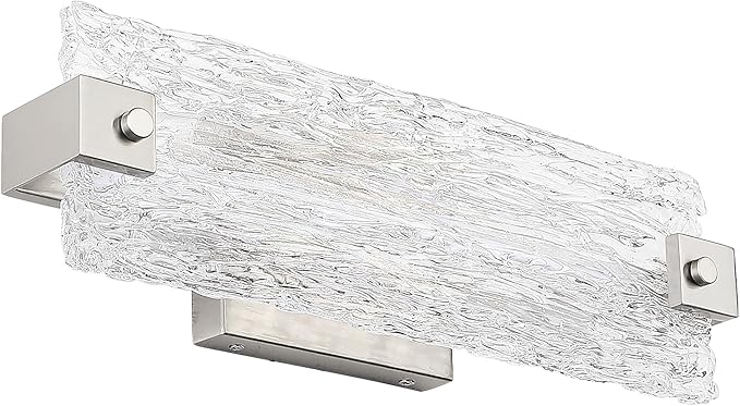 Brushed Nickel Bathroom Vanity Light, 16.5 Inch 10W Dimmable LED Bathroom Light Fixture Over Mirror, Modern Crystal Bar Wall Sconce Lighting for Bath, 3CCT, OS-MM5001-2BN