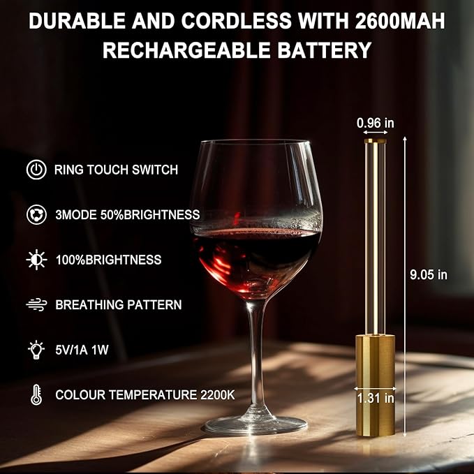 Portable Cordless Lamp, 3-Way Touch USB Rechargeable Battery Operated Table Lamp, Minimalist Small Lamp for Bedside and Kitchen, Ambient Light for Dining and Bar, Gold