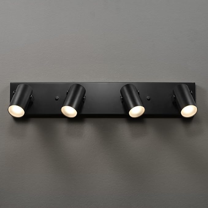 GLOBE Electric 64000051 24" 4-Light 22W Dimmable LED Integrated Track Lighting, Matte Black, Lighting for Kitchen, Bathroom, Bedroom, or Dining Room, Living Room Ceiling Lights, Light Fixture