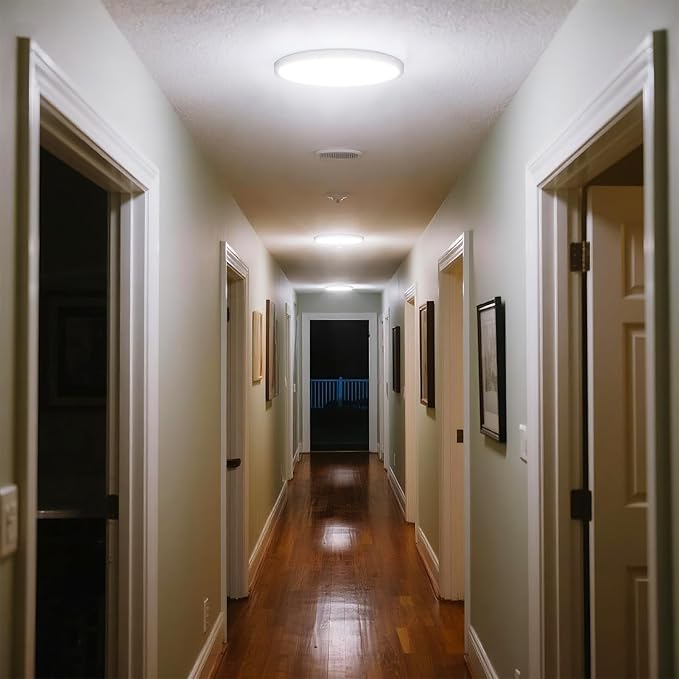 2Pack Ceiling Light with Night Light for Bedroom Hallway, 4-Years Warranty 12 Inch LED Flush Mount Round Dimmable Ceiling Light 24W 2600LM, Selectable 2700K-3000K-4000K-5000K-6500K, White