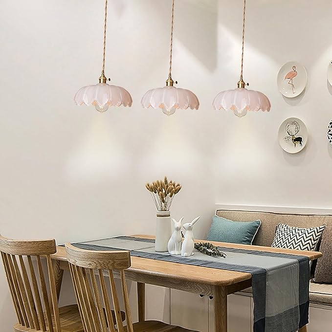 Milk White Glass Pendant Light Fixtures Medium 9.8 Inches Lampshade Gold Brass Finish and Switch Vintage Pendant Ceiling Lamp Copper Pendant Lighting (Milk White)