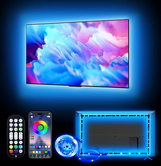 Daymeet LED Lights for TV, 13.1ft TV Led Backlight for 40-65inch USB TV Led Light Strip RGB Color Changing Lights with Remote Music Sync Bluetooth APP Control for Computer Bedroom PC