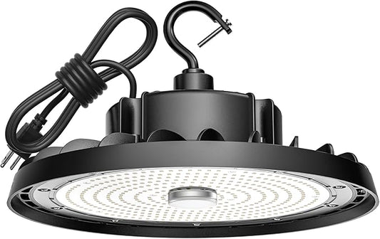 UFO LED High Bay Light 240W 36,000lm 5000K Daylight, High Bay LED Shop Lights with US Plug 5’ Cable, Commercial Warehouse Lights, Factory Area Lighting Fixture, Non-Dim