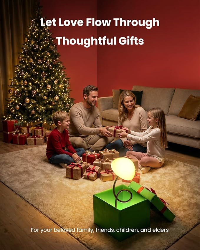 RGB Bedside Table Lamp with 3 Color Temperatures, Stepless Dimmable Desk Lamp 5%-100%, Flexible Gooseneck LED Night Light, 4 Power Supply Options for Bedroom Living Room Office Gift