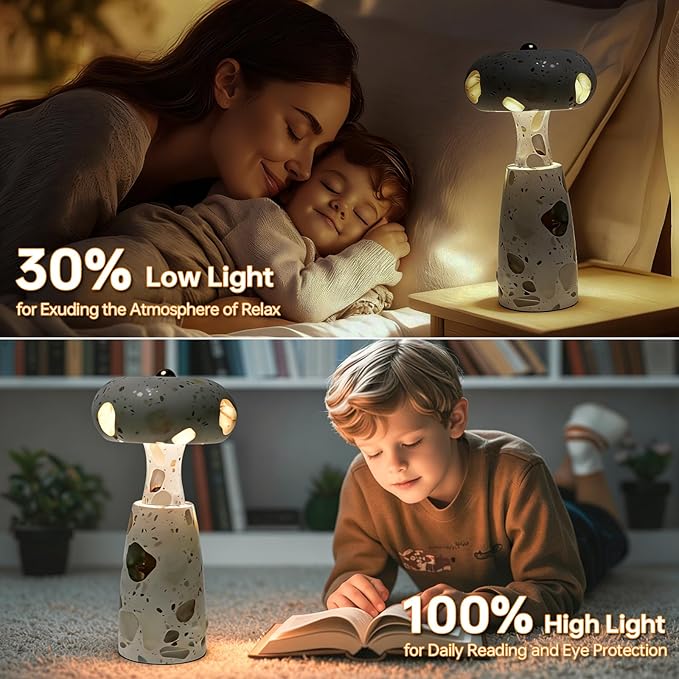 Natural Marble Table Lamp, Three-Color Temperature Dimmable LED Stone Table Lamp, Dining Room Bedroom Ambiance Decorative Light. Suitable for bedrooms, Living Rooms, Bedside Tables, and Side Tables