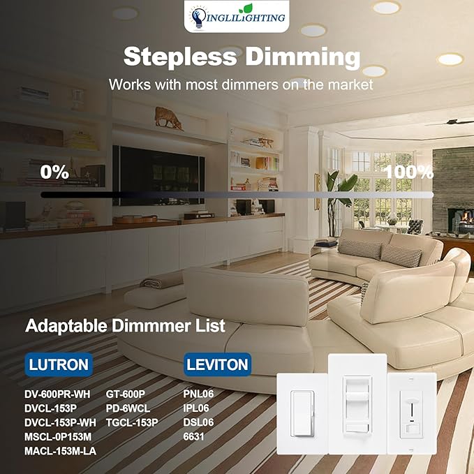 DLLT LED Recessed Ceiling Lights: 12 Pack 4 Inch 5CCT Ultra-Thin Lighting with Junction Box for Bedroom - 900LM Brightness 9W Eqv 80W Dimmable Canless Wafer Downlight with ETL&FCC-Gold