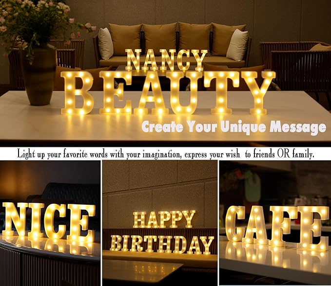 DyingSwan Small Led Marquee Letters, Light Up Letters, 8.58 Inch Led Letter Lights, Battery Powered Lighted Sign for Table, Party, Birthday, Christmas Decor (Letter G)