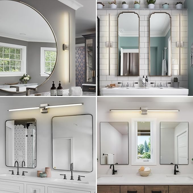 Sand Nickel 48 inch Vanity Light for Bathroom Over Mirror LED Vanity Lights Fixtures 4000K Morden Bathroom Sconce Picture Lights for Paintings (Horizontal & Vertical)