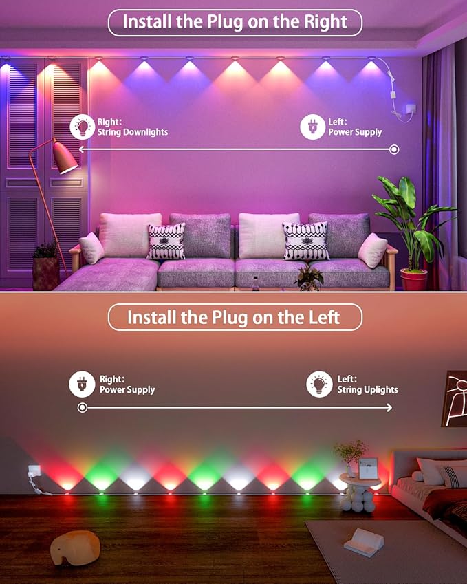 Super RGB Smart Permanent Outdoor Lights, 100FT 60LEDs Color Changing RGB IC Wall Lights, APP & Remote Control, Music Sync, Dynamic Lighting for House, Living Room, Ceiling, Eave Party Xmas Decoration