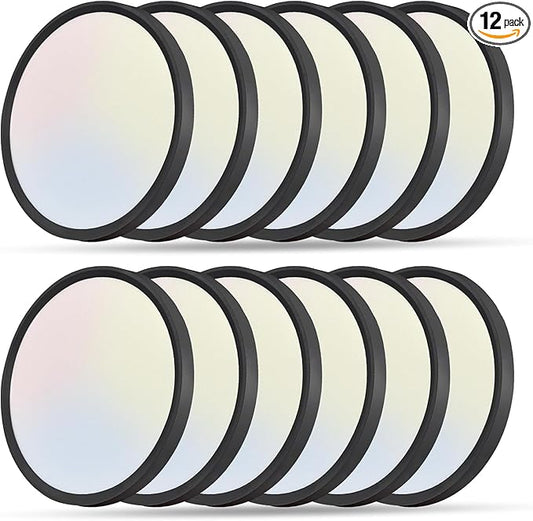 12PK 12 Inch LED Flush Mount Ceiling Light, 24W, 2520LM, 3000K/4000K/6000K CCT Selectable Super Slim LED Ceiling Light, Close to Ceiling Round Flat Panel Light for Hallway, Bedroom,Kitchen ect