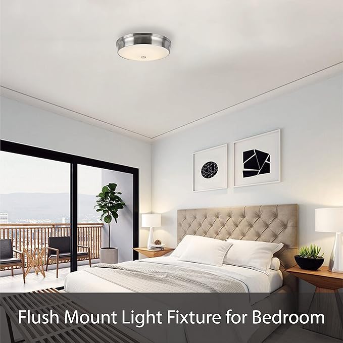 Aspen Creative 63014-2A, 2-Light Flush Mount Ceiling Light Fixture, Transitional Design in Dark Bronze Finish, White Alabaster Glass Diffuser, 13-1/8" Diameter