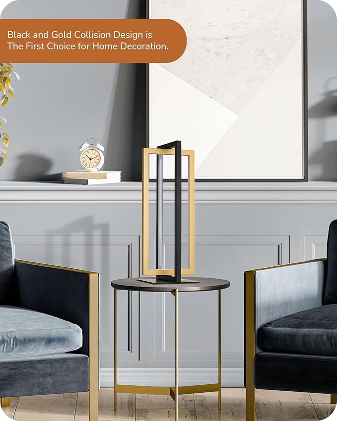 EDISHINE LED Table Lamp Set of 2, 3 Color Temperatures Modern Nightstand Lamp (3000K 4500K 6000K), MAX 750LM Dimmable Bedside Lamps for Living Room Bedroom, Angle Adjustable, Dual-Frame Rectangle