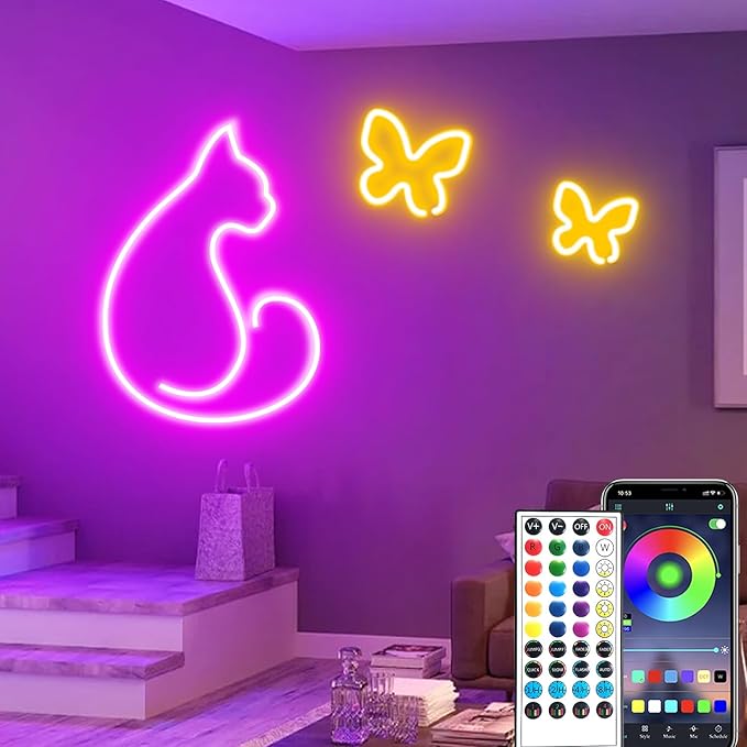32.8ft LED Neon Lights with Remote and APP Control, IP65 Waterproof Flexible Neon Strip Lights 24V RGB LED Rope Lights for Bedroom,Living Room,DIY Decoration（with Snap &Screws）