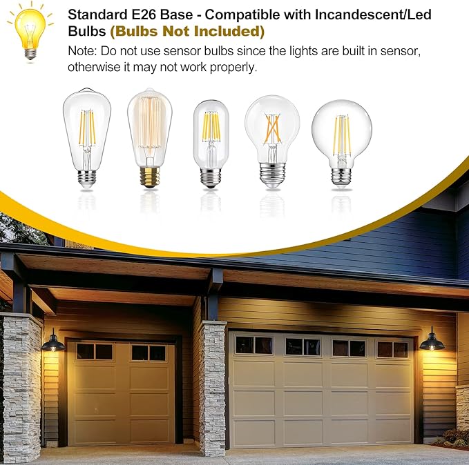 2-Pack Dusk to Dawn Outdoor Wall Sconces, Exterior Farmhouse Gooseneck Barn Light, Vintage Matte Black Outside Wall Mount Light Fixture, Anti-Rust Waterproof Outdoor Light for House Porch Garage