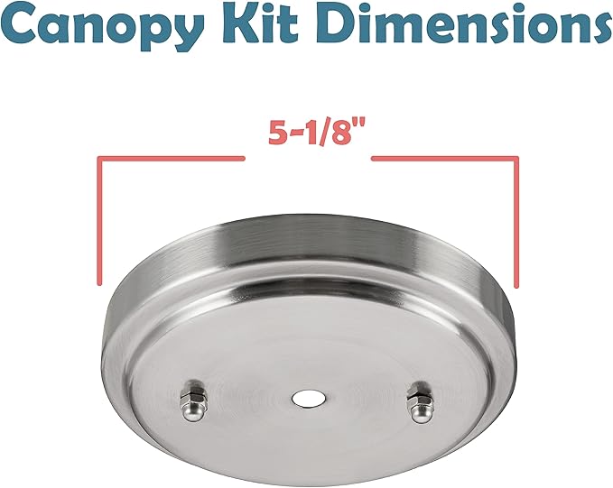 Aspen Creative 21509-32,Brushed Nickel Transitional Chandilier Fixture Canopy Kit w/Universal Cross Bar,5-1/8" Diameter,7/16" Center Hole.2 Sets/Pack