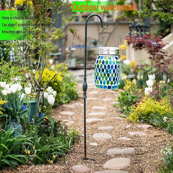 Mosaic Lights Solar Outdoor Hanging Lanterns, Garden Decor Christmas Gifts for Women Mom Grandma Halloween Decor Lights, Outdoor Waterproof Lights, Garden,Patio,Pathway & Yard Décor