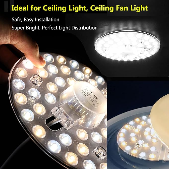 24W LED Kit Board Panel for Flush Mount Ceiling Fan Light,Retrofit LED Engine, 4500K Natural