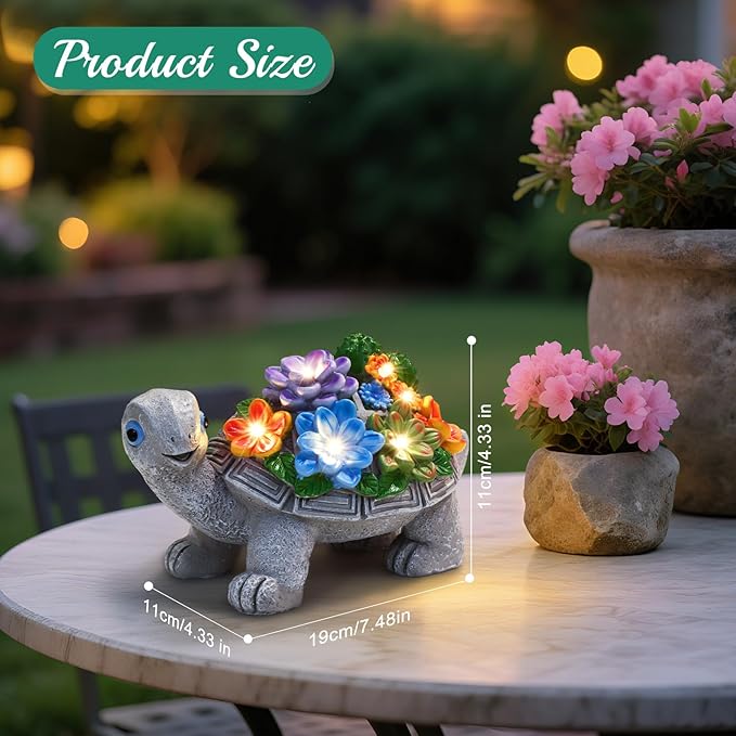 Linkax Mothers Day Gifts for Mom Grandma Wife Sister Nana from Daughter Son Husband, Birthday Gifts for Women Turtle Statues Solar Garden Decor for Outside Yard Outdoor Home Patio Decor