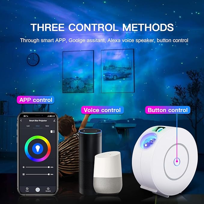 Galaxy Projector for Bedroom,Star Projector Galaxy Light,Northern Lights Projector,Ceiling Starlight Projector,Nebula Lamp,Smart APP&Voice Control,Aurora LED Night Light for Valentines Day Gifts