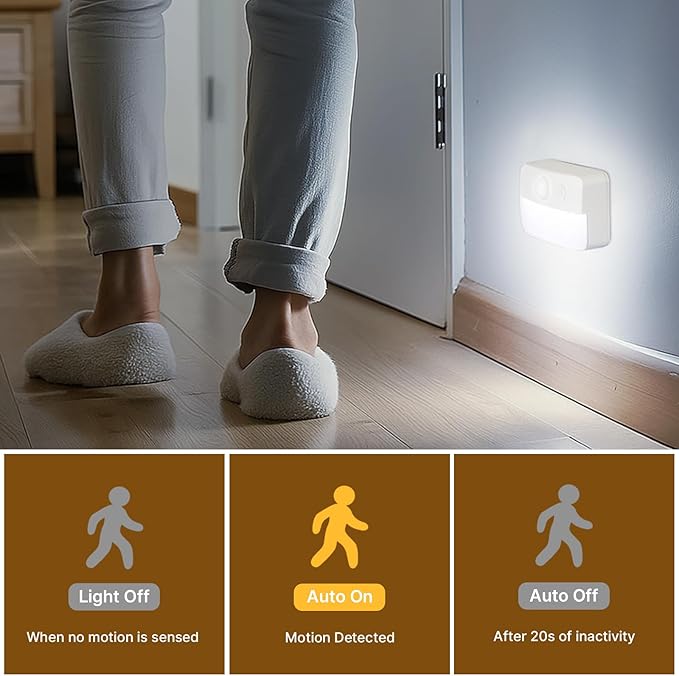 Guankai 16 Pack Motion Sensor Stair Lights for Indoor, Wireless RGB Battery Operated Night Light, Led Stick On Hallway Closet Under Cabinet Stairway Automatic Lamp for Bedroom Kitchen Bathroom