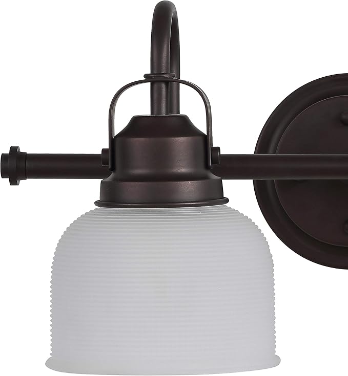 JONATHAN Y 5.75" Oil Rubbed Bronze Modern Bathroom Vanity Light, 2-Light LED Wall Sconce, Clear Glass Bell Shade for Mirror Hallway Kitchen, ETL Listed, LED Bulb Included (JYL7408C)