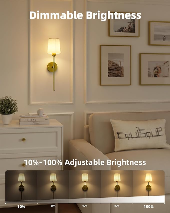 EZVALO Battery Operated Wall Sconces Set of 2, 7500mAh, RGB, Rechargeable Wall Lights with Remote, Dimmable, Magnetic Bulbs, No-Wiring Installation, Wireless Wall Lamps for Bedroom, Living Room