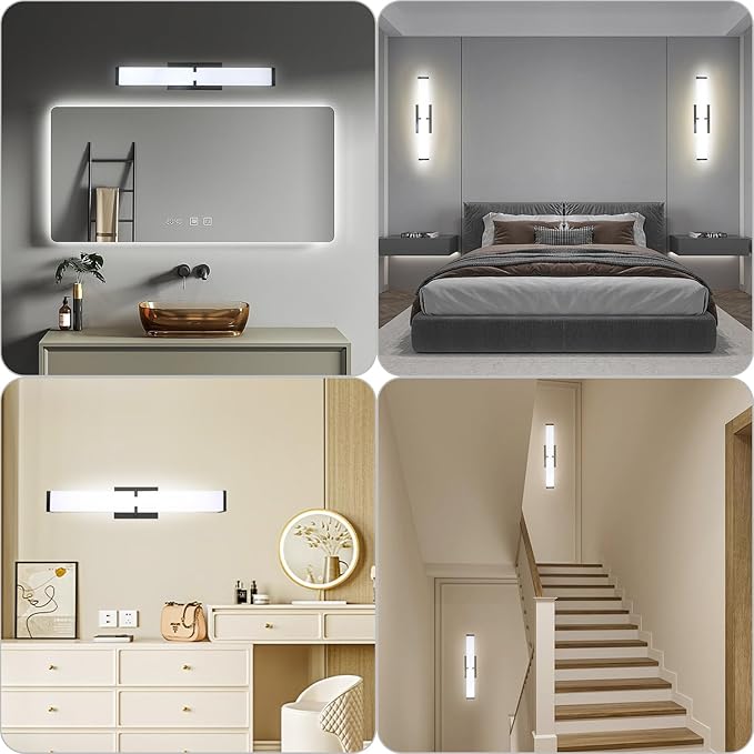 Bathroom Vanity Light 2700/3000/3500/4000/5000k Dimmable, Black Modern Matte for Vanity Lighting Over Mirror LED, 32 inch IP44 36W Equivalent to Incandescent 300W, ETL Listed (1 Pack)