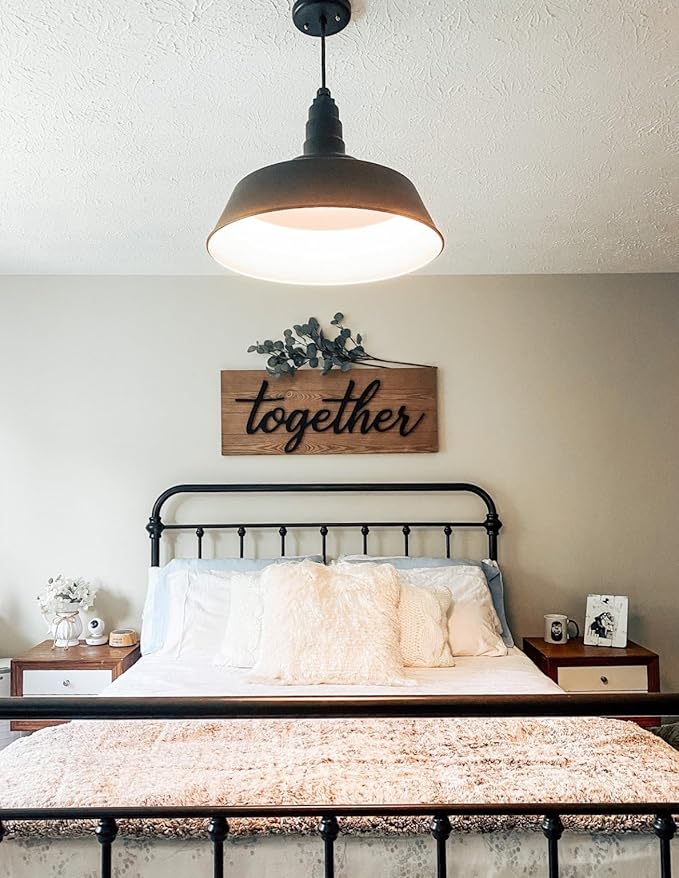 Steel Lighting Co. Manhattan Warehouse Light | Ceiling Mounted Pendant | 20 inch Dome | 12 inch Galvanized Sloped Stem | Large Steel Barn Light Made in America | Dark Bronze Interior/Exterior