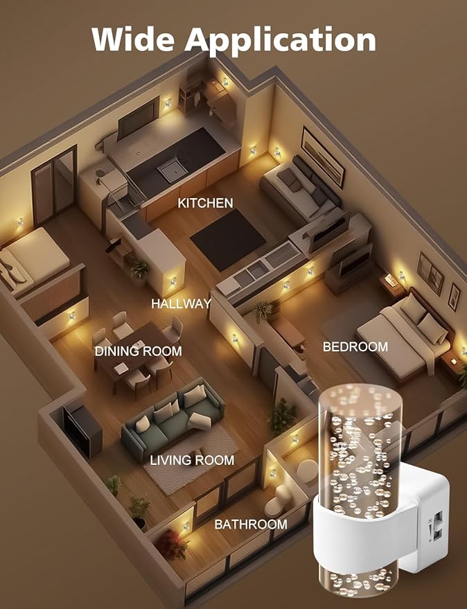 Night Lights Plug into Wall, Dimmable LED Night Light with Dusk to Dawn Sensor, Plug in Night Light Brightness Adjustable, 2 Pack 3000K Acrylic Nightlight for Bathroom Hallway